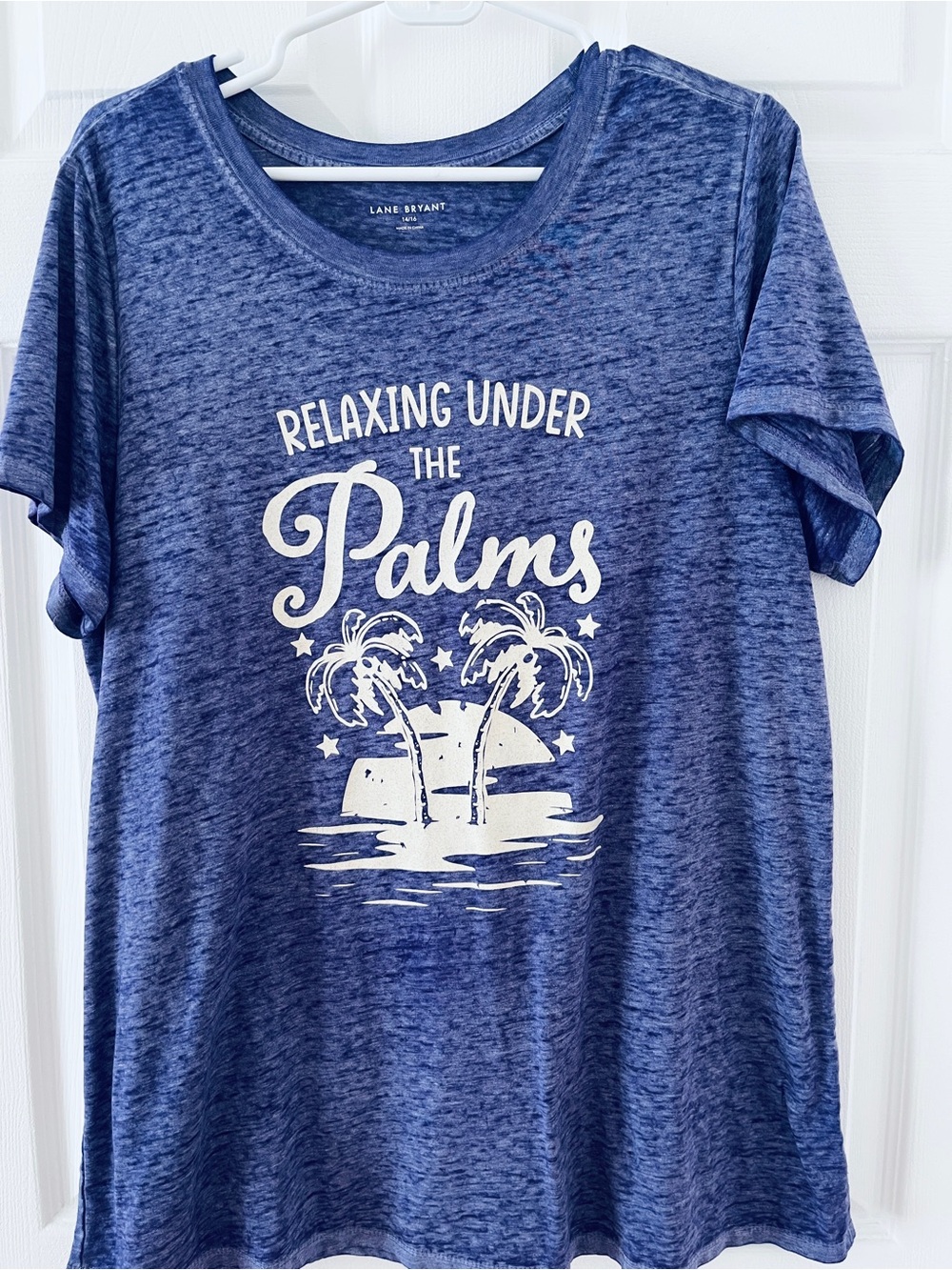 Lane Bryant Indigo Heather Crew Neck Tee